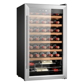 Cecotec Bolero GrandSommelier 34030 Inox Compressor Vinoteca 34 Botellas - Capacidad 80L - Silencioso 41dB - Luz LED - Pantalla
