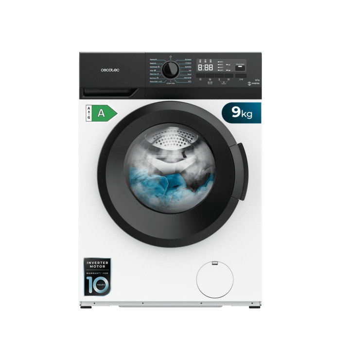 Cecotec Bolero dresscode 9300 Inverter A Lavadora de Carga Frontal - Capacidad 9kg - Velocidad 1400rpm - Seguro Infantil - Displ