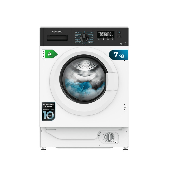 Cecotec Bolero dresscode 740 BI Inverter A Lavadora Integrable - Capacidad 7kg - Velocidad 1350rpm - Pantalla LED - Display LED