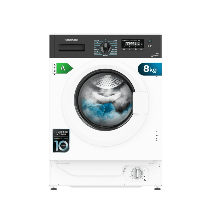 Cecotec Bolero dresscode 840 BI Inverter A Lavadora Integrable - Capacidad 8kg - Velocidad 1350rpm - Pantalla LED - Display LED
