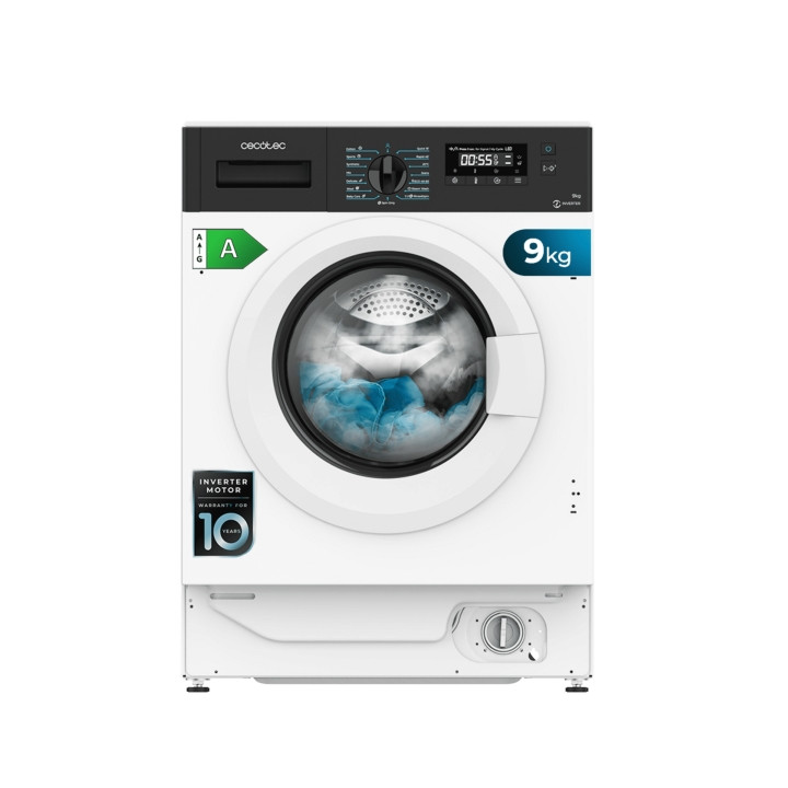 Cecotec Bolero dresscode 940 BI Inverter A Lavadora Integrable - Capacidad 9kg - Velocidad 1350rpm - Pantalla LED - Display LED