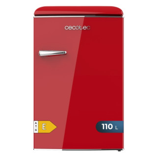 Cecotec Bolero CoolMarket TT Origin 110 Red E Mini Frigorifico - Capacidad 110L - Cajon para Hielo - Luz Interior - Tirador Crom