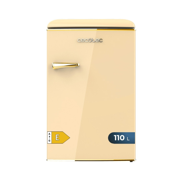 Cecotec Bolero CoolMarket TT Origin 110 Beige E Mini Frigorifico - Capacidad 110L - Estilo Retro - Cajon para Hielo - Luz Interi