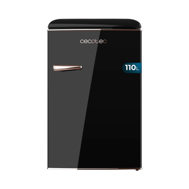 Cecotec Bolero CoolMarket TT Origin 110 Black E Mini Frigorifico - Capacidad 110L - Estilo Retro - Cajon para Hielo - Luz Interi