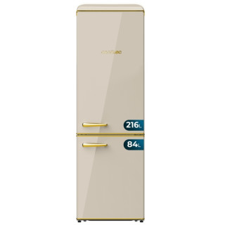 Cecotec Bolero CoolMarket Combi Origin 300 Beige E Frigorifico Combi - Capacidad 300L - Temperatura Regulable - Estilo Retro - C