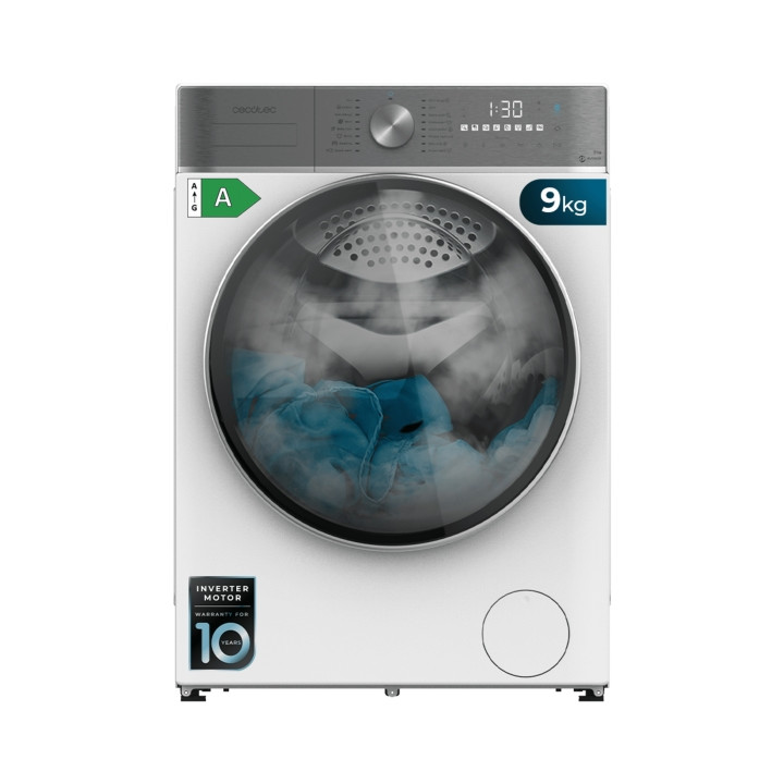 Cecotec Bolero DressCode 9800 Inverter A Lavadora de Carga Frontal - Capacidad 9kg - Velocidad 1400rpm - Seguro Infantil - Motor
