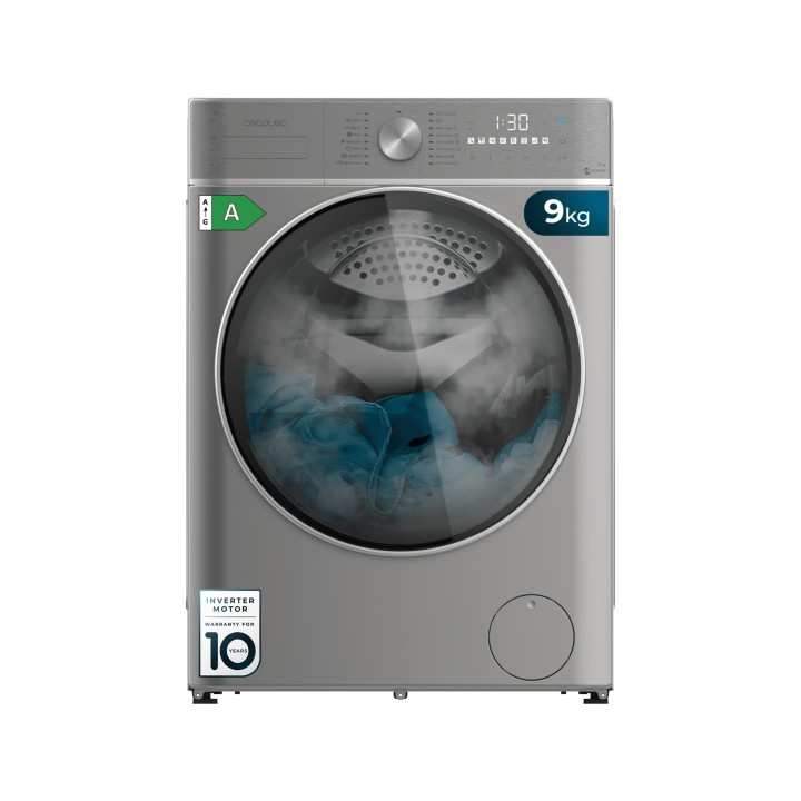Cecotec Bolero DressCode 9800 Inverter Steel A Lavadora de Carga Frontal - Capacidad 9kg - Velocidad 1400rpm - Seguro Infantil -