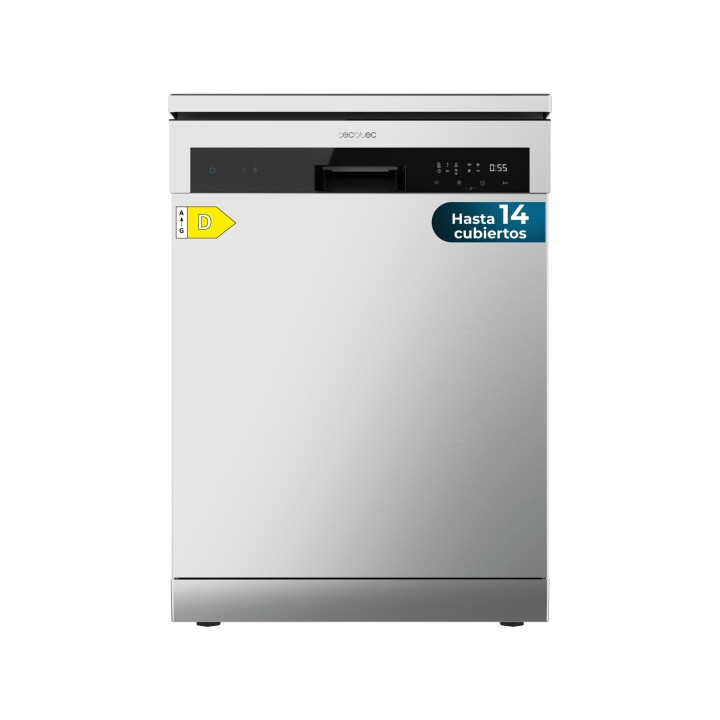 Cecotec Bolero Aguazero 6200 Inox D Lavavajillas de 60cm - 14 Cubiertos - Temperatura Regulable - Bandeja para Cubiertos - 6 Pro