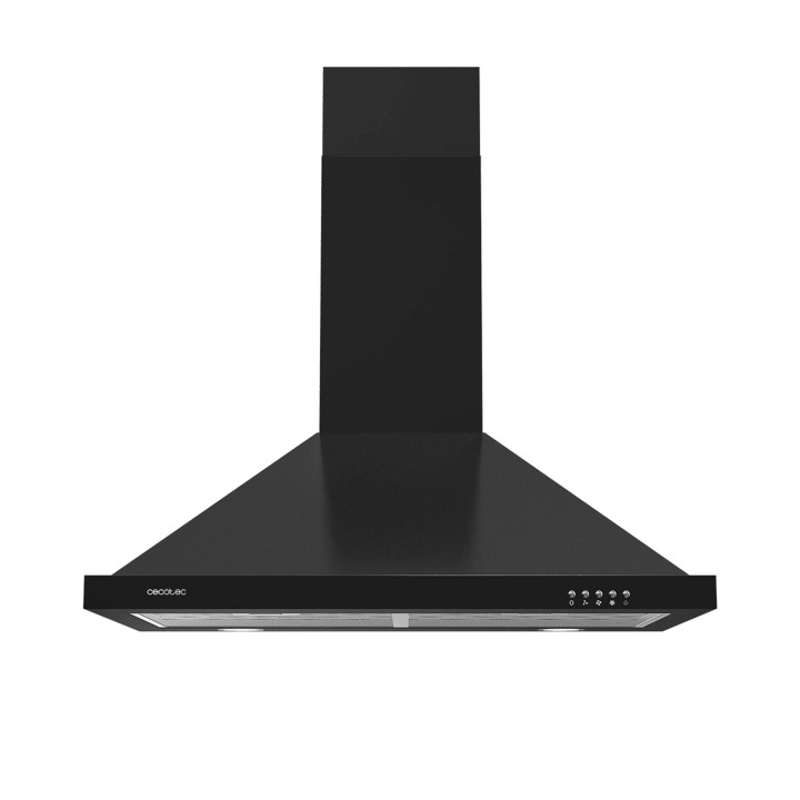 Cecotec Bolero Flux PM 604300 Black C Campana Extractora de 60cm - 105W - Succion 430m3/h - Luz LED - Incluye Accesorios - Nivel