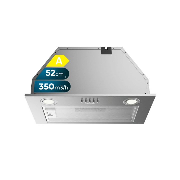 Cecotec Bolero Flux IM 523500 Inox A Campana Extractora de 52cm - 70W - Succion 350m3/h - Luz LED - Incluye Accesorios - Acero I