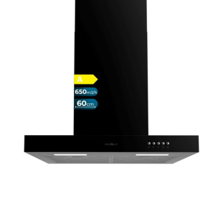 Cecotec Bolero Flux TM 606500 Black A Campana Extractora de 60cm - 165W - Succion 650m3/h - Luz LED - Incluye Accesorios - Kit d