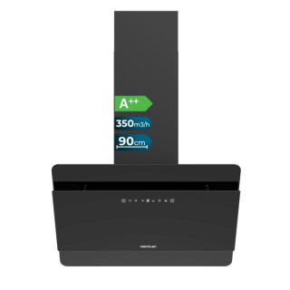 Cecotec Bolero Flux DT 608000 Glass Black A++ Campana Extractora de 60cm - 210W - Succion 800m3/h - Luz LED - Pantalla LED - Inc