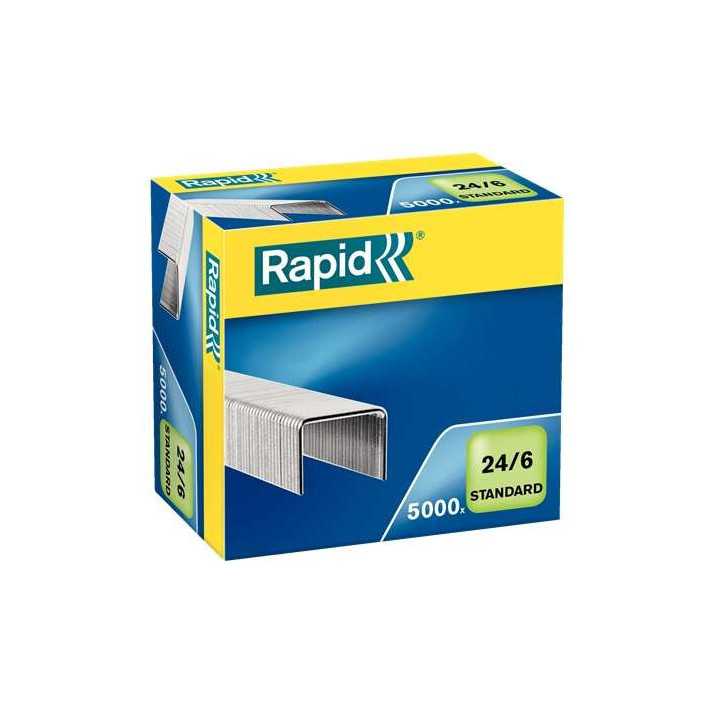 Rapid Confort Caja de 5000 Grapas 24/6 - Hasta 20 Hojas - Alambre Flexible - Patilla de 6mm