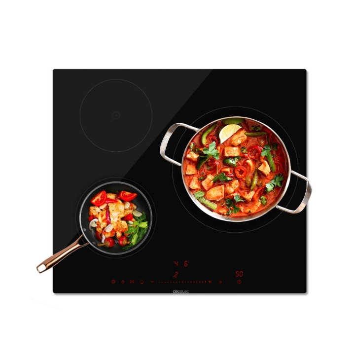 Cecotec Bolero Squad I 3300 Cocina de Induccion Encastrable - 7400W - Detector de Sartenes - Temporizador - Control Tactil - 9 N