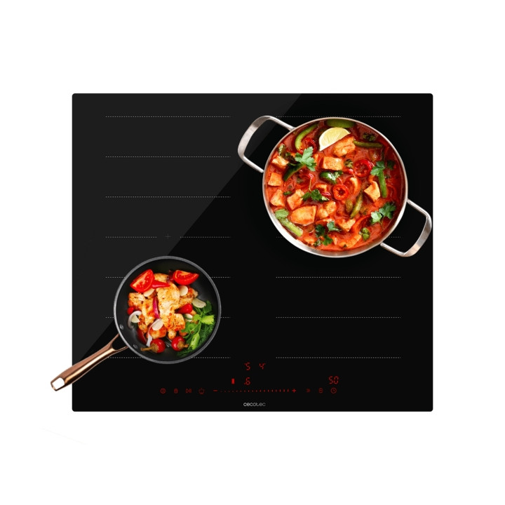 Cecotec Bolero Squad I 4300 FullFlex Cocina de Induccion Encastrable - 7400W - Detector de Sartenes - Temporizador - Control Tac