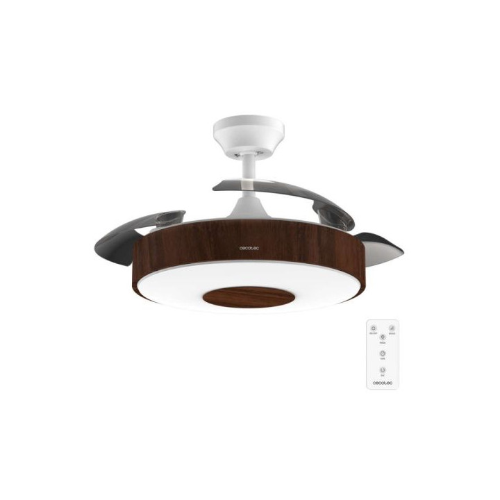 Cecotec Energysilence Aero 4200 Invisible darkwood Ventilador de Techo de 42" - 35W - Varias Velocidades - Luz LED - Mando a Dis