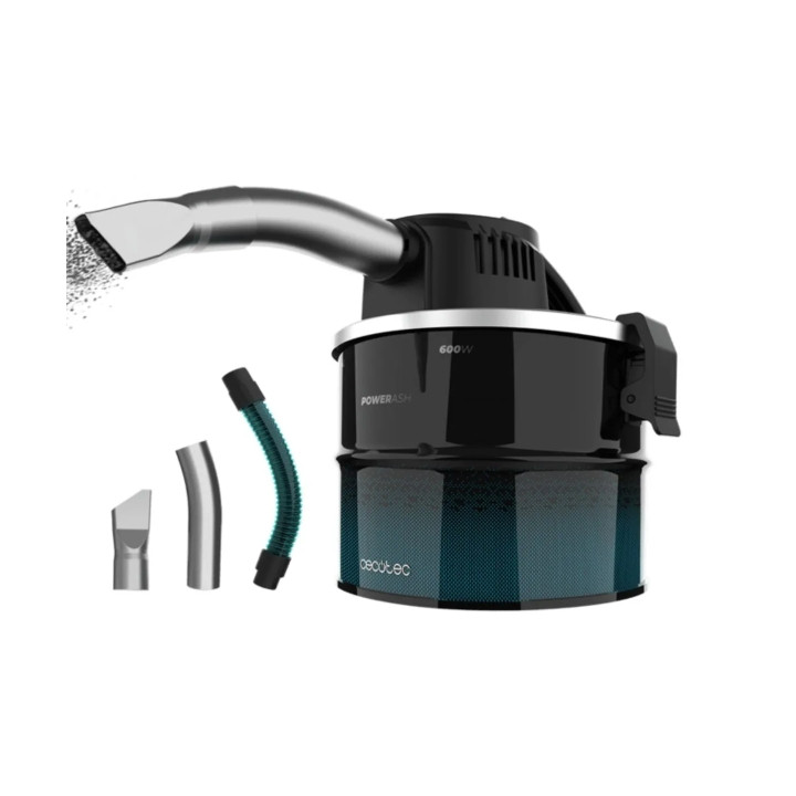 Cecotec Conga Ash 1000 Lite Aspirador de Cenizas - 600W - Deposito de 4L de Acero Inoxidable - Succion hasta 13kPa - Tubo Reforz
