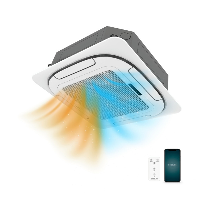 Cecotec AirClima 18000 Cassette Indoor Connected Aire Acondicionado con Bomba de Calor - 4500 Frigorias - 5100W - Deshumidificad