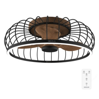 Cecotec EnergySilence Aero 5250 RoundLight Design Ventilador de Techo de 26" - 43W - 3 Aspas de Madera - Varias Velocidades - Lu