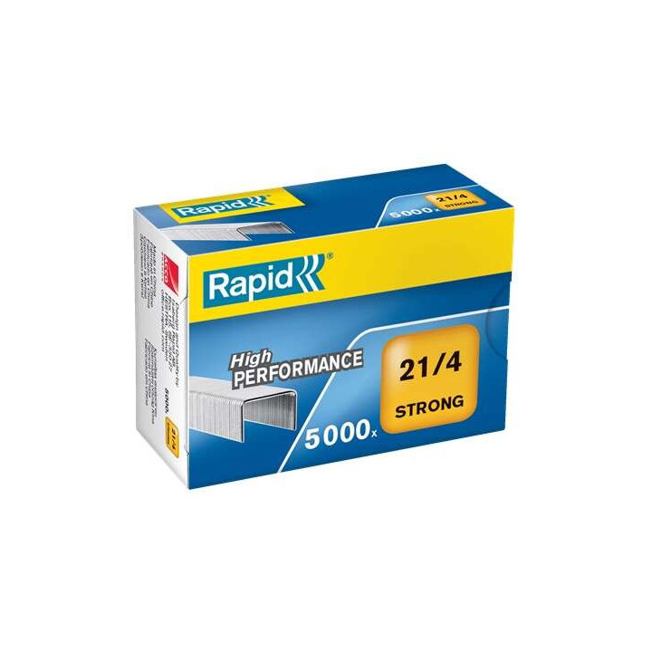 Rapid Caja de 5000 Grapas 21/4 - Alambre Reforzado Galvanizado - Patilla de 4mm