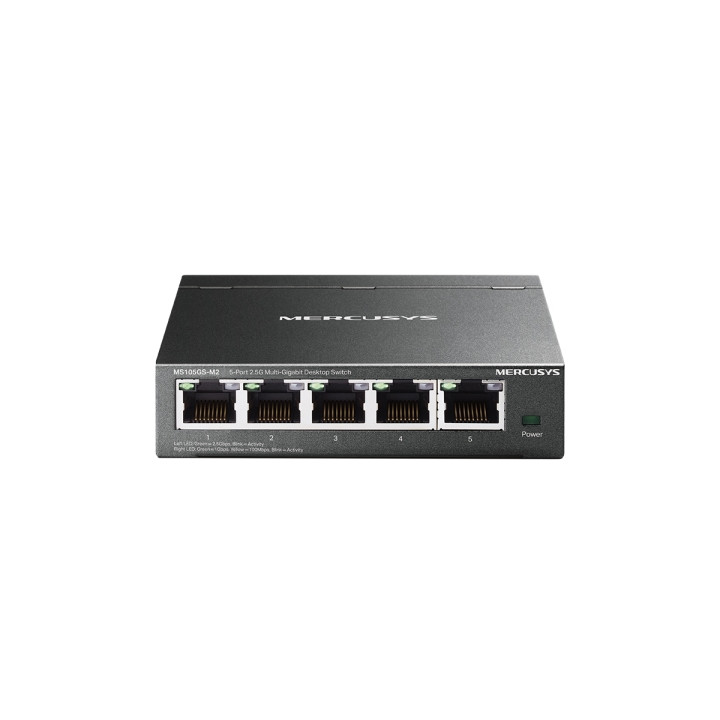 Mercusys MS105GS-M2 Switch 5 Puertos 2.5 Gigabit - Multi-Gigabit 10/100/1000/2500 - Auto-Negociacion - Color Negro