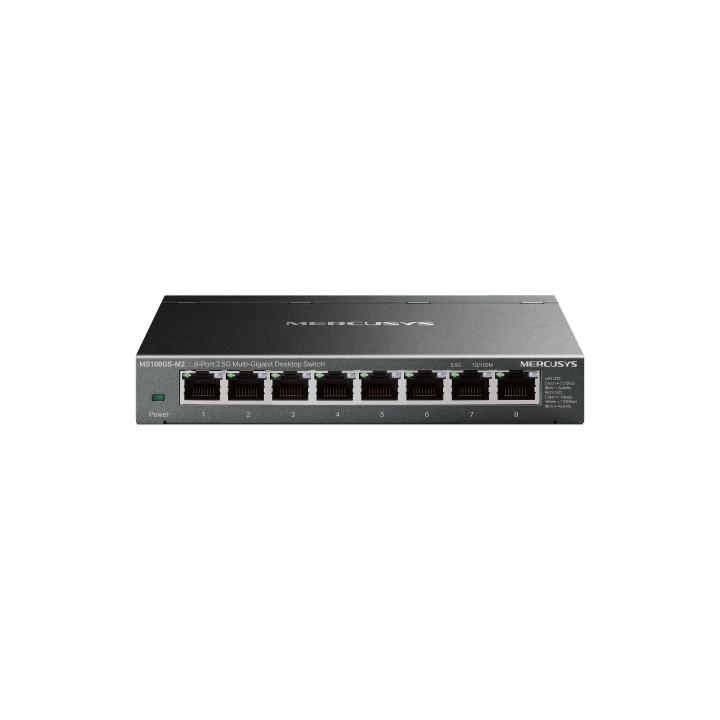 Mercusys MS108GS-M2 Switch 5 Puertos 2.5 Gigabit - Multi-Gigabit 10/100/1000/2500 - Auto-Negociacion - Color Negro