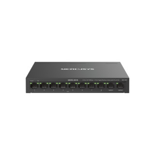 Mercusys MS110CP Swtich 10 Puertos RJ45 - 8 Puertos 10/100Mbps PoE+ - 2 Puertos Gigabit - Hasta 250 Metros de Alcance - Color Ne