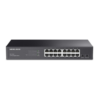 Mercusys MS116GS Switch 16 Puertos Gigabit RJ45 10/100/1000Mbps con Auto-Negociacion - Plug & Play - Montaje Escritorio o Rack -