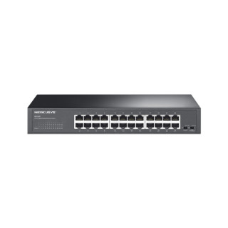 Mercusys MS124GS Switch 24 Puertos Gigabit RJ45 10/100/1000Mbps con Auto-Negociacion - Plug & Play - Montaje Escritorio o Rack -