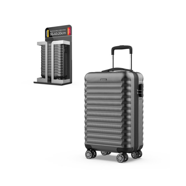 Numada Upfly Maleta de Cabina Rigida 20” - 4 Ruedas Dobles 360º - Cierre con Combinacion de 3 Digitos - Medidas 55x36x19cm - Col