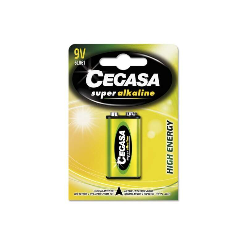 Cegasa Super Alkaline Pack de 1 Pila 6LR61 9V - Alta Tecnologia - Fiabilidad - Elevado Rendimiento - Maximas Prestaciones Cegasa Super Alkaline Pack de 1 Pila 6LR61 9V - Alta Tecnologia - Fiabilidad - Elevado Rendimiento - Maximas Prestaciones
