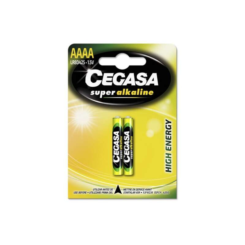Cegasa Super Alkaline LR8D425 Pack de 2 Pilas AAAA - Alta Tecnologia - Fiabilidad - Elevado Rendimiento - Maximas Prestaciones Cegasa Super Alkaline LR8D425 Pack de 2 Pilas AAAA - Alta Tecnologia - Fiabilidad - Elevado Rendimiento - Maximas Prestaciones