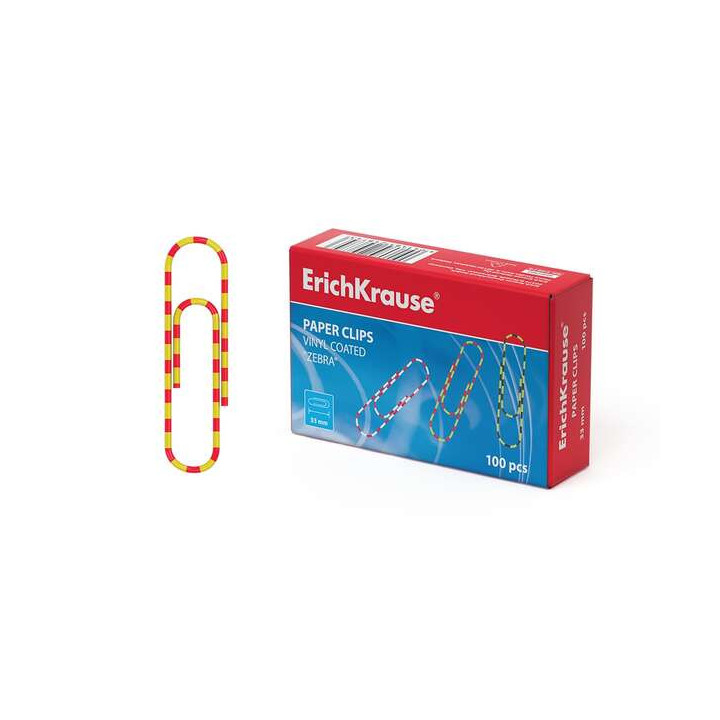 Erichkrause Clips con Recubrimiento de Plastico Zebra - Alambre de Acero de Alta Calidad - Resistente a La Corrosion - Uso Mult