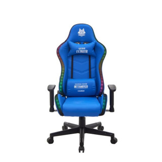 Cromad Serie Fenrir Silla Gaming RGB - Estructura Robusta - Piel Sintetica de Alta Calidad - Altura Regulable con Piston de Gas