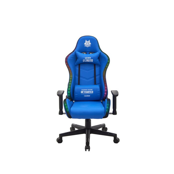 Cromad Serie Fenrir Silla Gaming RGB - Estructura Robusta - Piel Sintetica de Alta Calidad - Altura Regulable con Piston de Gas
