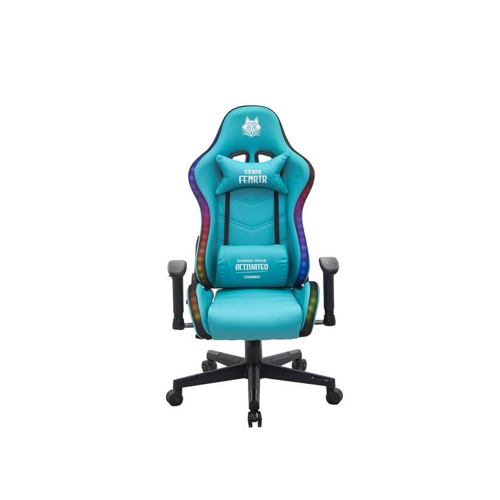 Cromad Serie Fenrir Silla Gaming RGB - Estructura Robusta - Piel Sintetica de Alta Calidad - Altura Regulable con Piston de Gas