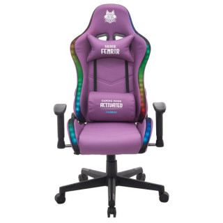 Cromad Serie Fenrir Silla Gaming RGB - Estructura Robusta - Piel Sintetica de Alta Calidad - Altura Regulable con Piston de Gas