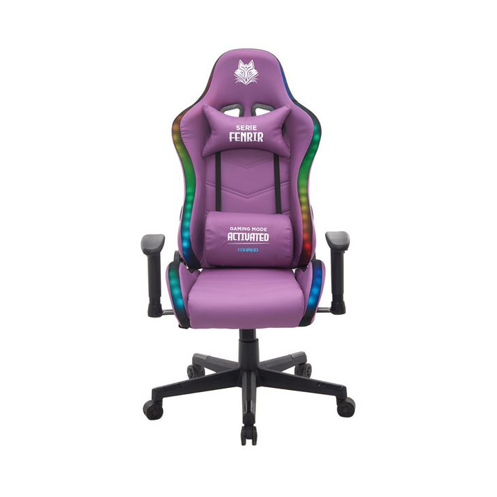 Cromad Serie Fenrir Silla Gaming RGB - Estructura Robusta - Piel Sintetica de Alta Calidad - Altura Regulable con Piston de Gas