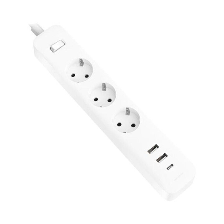 Xiaomi 20W Power Strip Regleta con Interruptor - 3 Tomas Schuko - 2 Puertos USB C 20W + 1 USB A - Carga Rapida 20W - Material Re