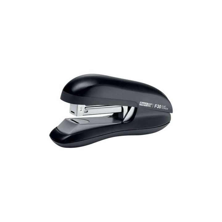 Rapid F30 Grapadora de Sobremesa - Hasta 30 Hojas - Para Grapas 24/6 y 26/6 - Grapado Plano - Color Negro