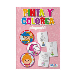 Dohe Libro de Colorear Playmobil Princess - Cubierta de Cartulina de 350gr - Interior de 30 Hojas de 120gr - Ideal para Lapices