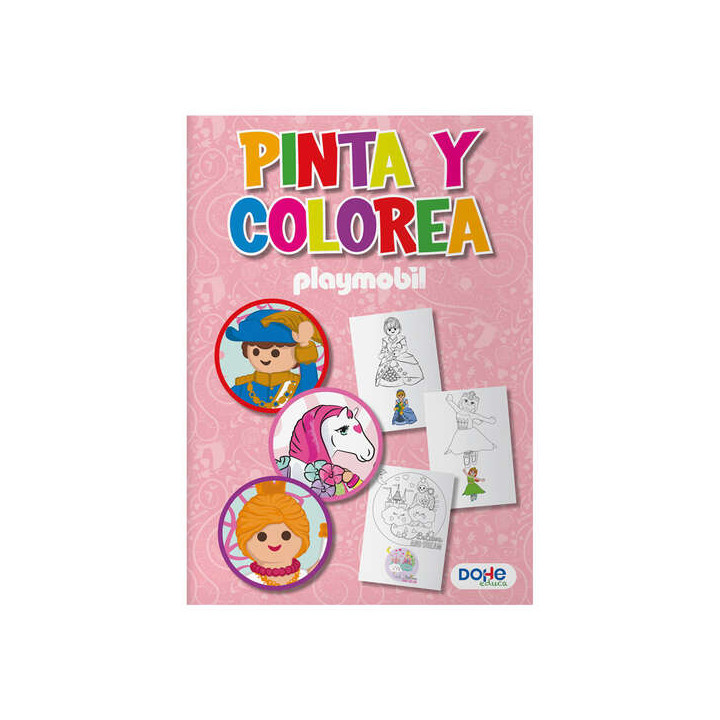 Dohe Libro de Colorear Playmobil Princess - Cubierta de Cartulina de 350gr - Interior de 30 Hojas de 120gr - Ideal para Lapices