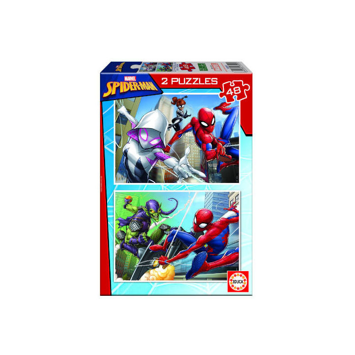 PUZZLE 2x48 SPIDER-MAN DE 4-6 AÑOS EDUCA BORRAS 18099