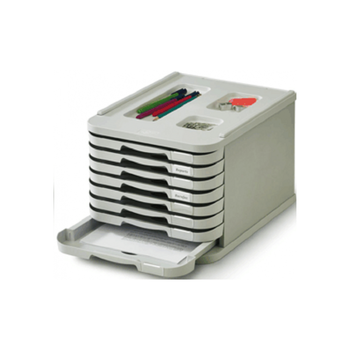 MODULO DE 8 CAJONES POLIESTIRENO GRIS FAIBO 1008-08