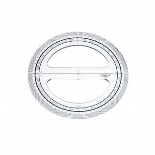 CIRCULO TRANSPARENTE EN PLASTICO INYECTADO GRADUADO Y BISELADO 12 CM. FAIBO 220