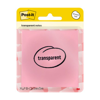 BLISTER 36 HOJAS NOTAS TRANSPARENTES 600-1TRSPO 73X73 MM NARANJA PASTEL POST-IT 7100394468