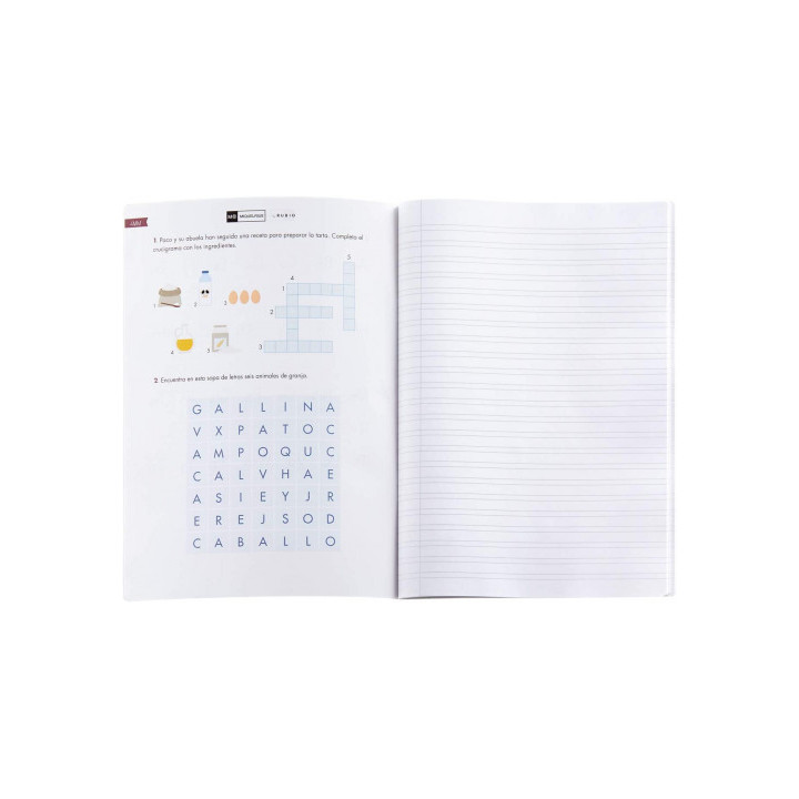 CUADERNO GRAPADO A4 50HOJAS PAUTA 3MM MR CON EJERCICIOS RUBIO MIQUELRIUS 8145.