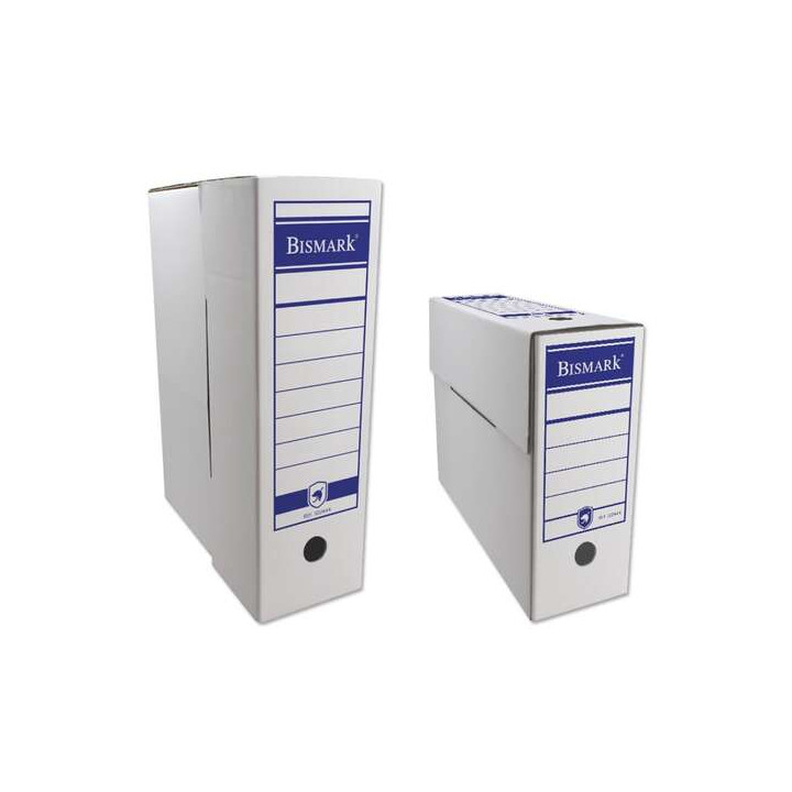 Bismark Caja de Archivo Definitivo Tamaño Folio 10x36.5x25.5cm - Carton Corrugado - Doble Ollado - Color Blanco