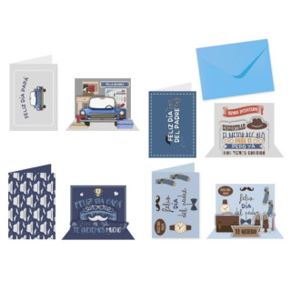 Bismark Pack de 24 Tarjetas de Felicitacion Dia del Padre - Tarjeta Plegada con Sobre Incluido - Medidas Plegada 18x13cm