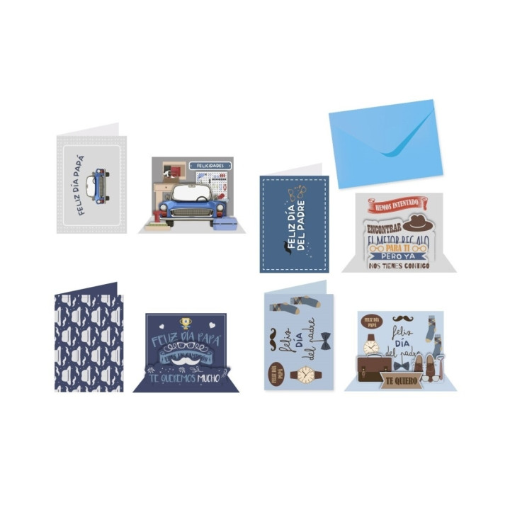 Bismark Pack de 24 Tarjetas de Felicitacion Dia del Padre - Tarjeta Plegada con Sobre Incluido - Medidas Plegada 18x13cm
